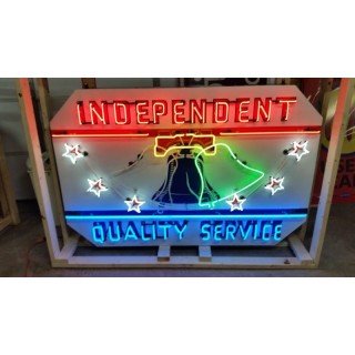 New Independant Gasoline Animated Porcelain Neon Sign 60"W x 42"H